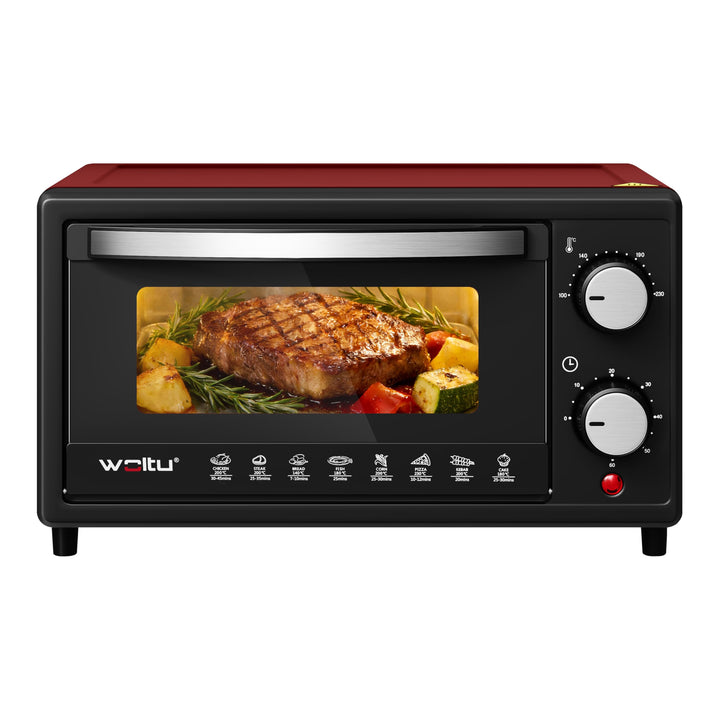 WOLTU Minibackofen 12 Liter, 800 Watt Toasterofen | Pizzaofen | Backblech mit Timer Mini Backofen fü