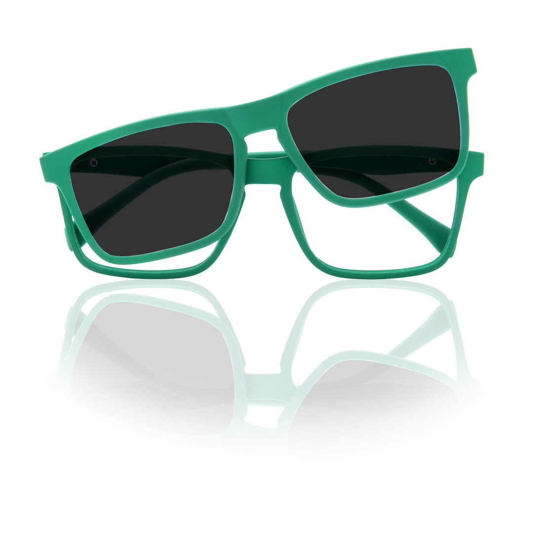 Unisex-Kinder Kids Clip On Sonnenbrille, Verde, 42