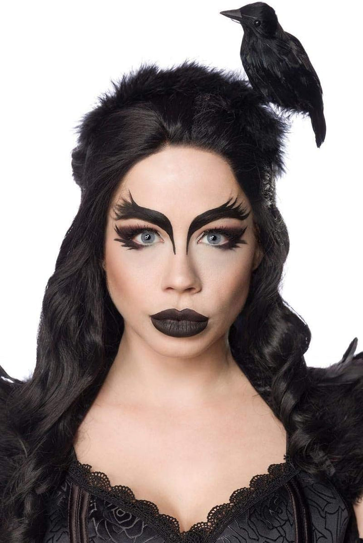 Mask Paradise Halloween Damen Kostüm Gothic Crow Lady aus Polyester und Baumwolle in der Farbe Schwa