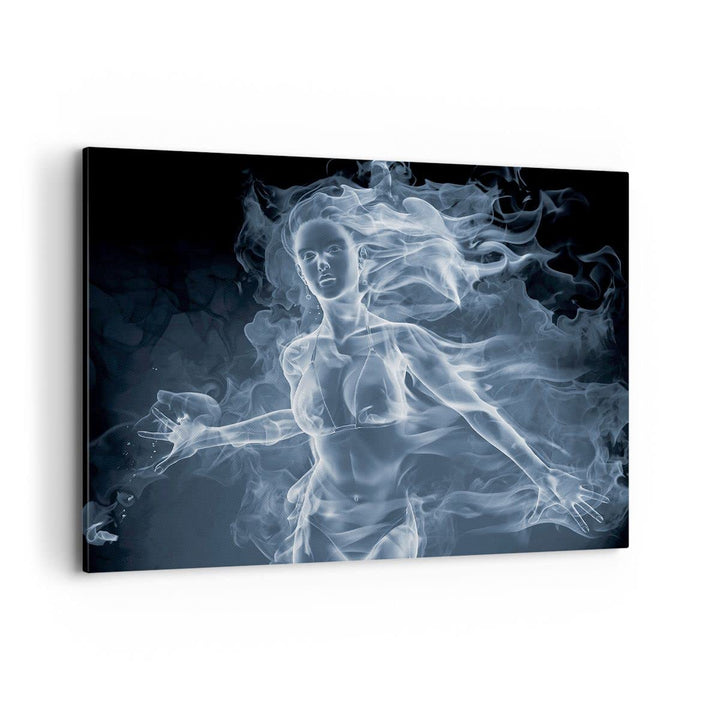 Bilder auf Leinwand 100x70cm Leinwandbild Mädchen rauch nebel kunst Gross Wanddeko Bild Schlafzimmer