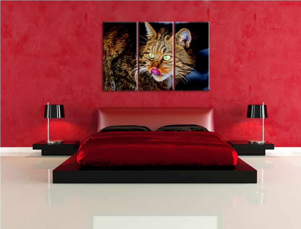 Dark schöne Manul in Schneelandschaft Spezial 3-Teiler Leinwandbild 120x80 Bild auf Leinwand, XXL ri