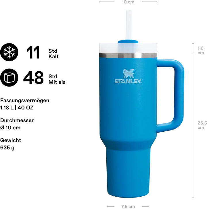 Stanley 1913 Quencher H2.0 Flowstate Trinkflasche Mit Strohhalm - Thermobecher Kühlt 11 Stunden - 48