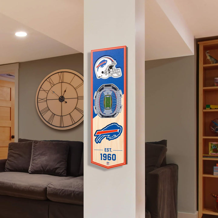 YouTheFan NFL 3D Stadion Banner, 15,2 x 48,3 cm Buffalo Bills, Buffalo Bills