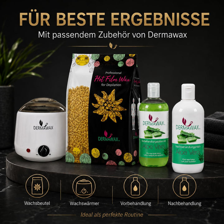 Dermawax Natural Honig Wachs Wachsperlen zur Haarentfernung-Waxing Perlen für alle Hauttypen zur Ges