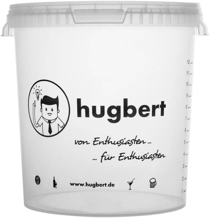 Gärbehälter mit Bohrung 15L /17L - Gäreimer mit Skala und Deckel- Eimer Gärfass für Wein und Bier -