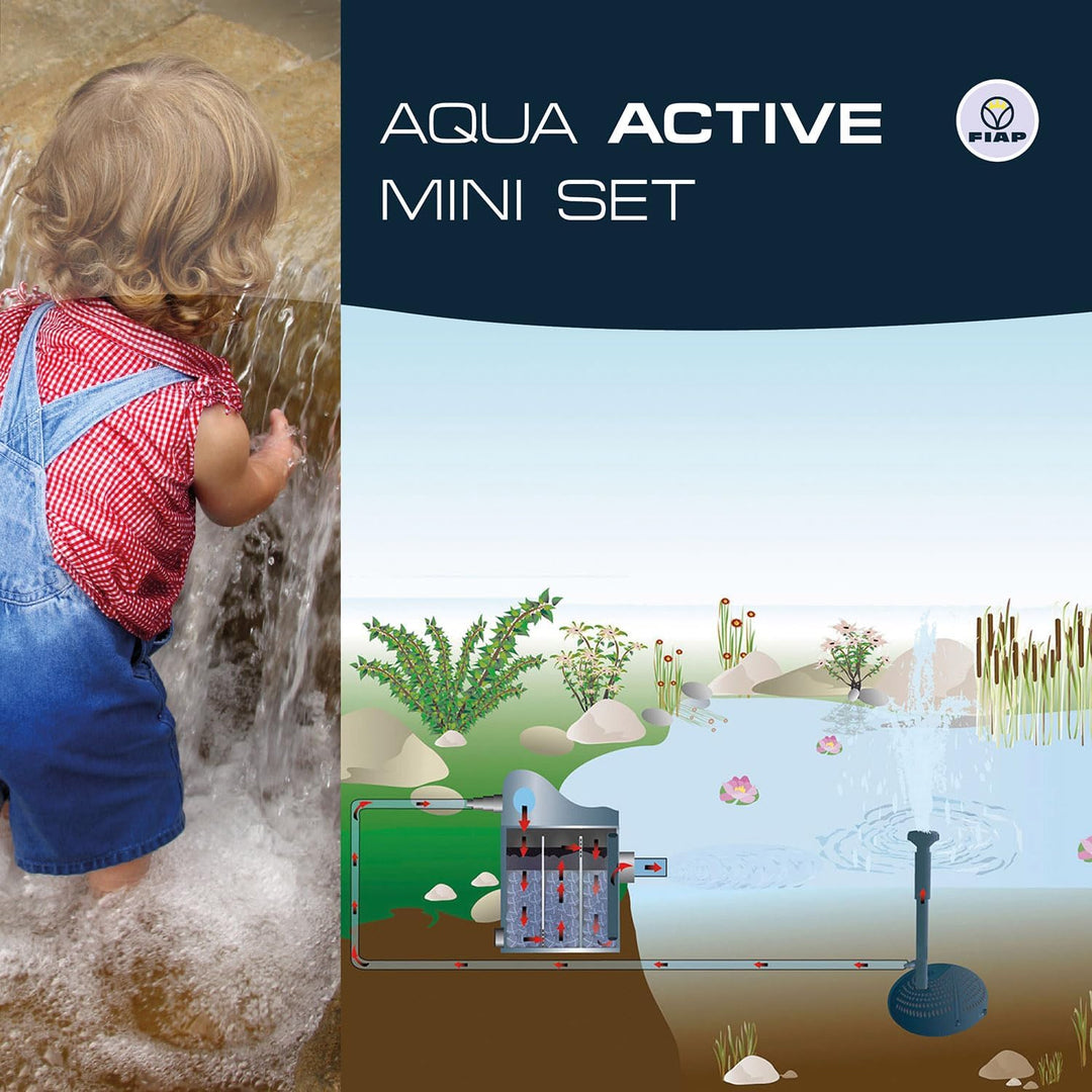 FIAP AQUA ACTIVE Mini SET 2.000 - Wasserspielpumpe - Umwälzpumpe - Springbrunnen - inkl. Teleskoproh