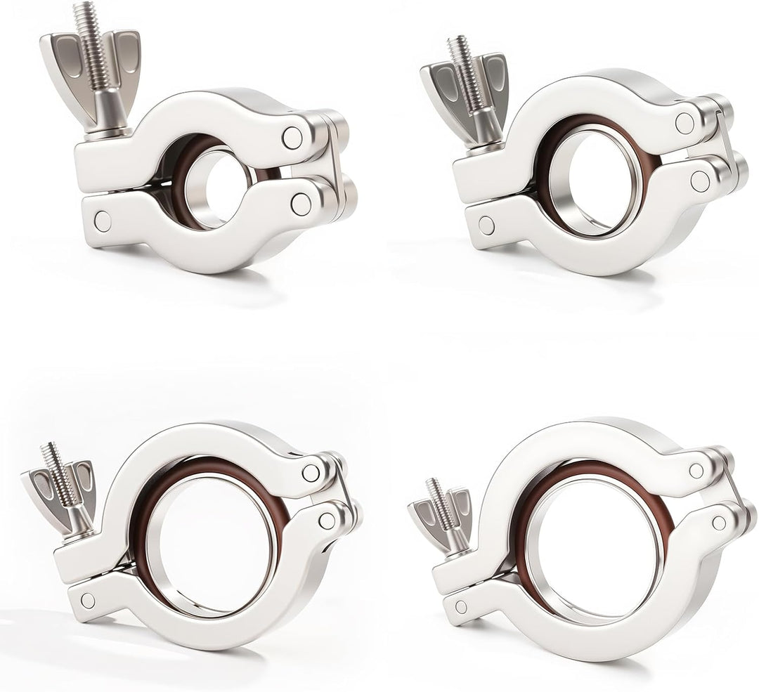 2 Stück KF16 Edelstahl 304 Klemme mit Edelstahl 304 Zentrierring KF16 mit Schnellspannern und O-Ring