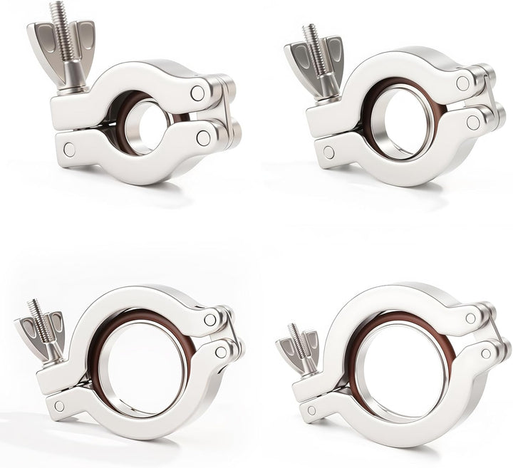 2 Stück KF16 Edelstahl 304 Klemme mit Edelstahl 304 Zentrierring KF16 mit Schnellspannern und O-Ring