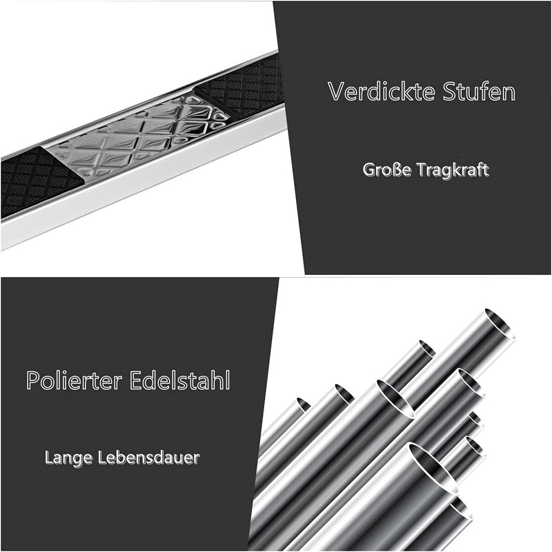GYMAX Poolleiter 3 Stufen Schwimmbadleiter Edelstahl Einstiegsleiter mit Antirutschpads Einbauleiter