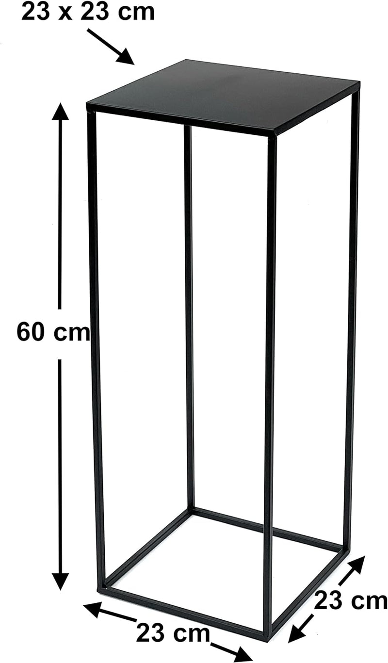 DanDiBo Blumenhocker Metall Schwarz Eckig 70-50 cm Blumenständer Beistelltisch 96315 Blumensäule Mod