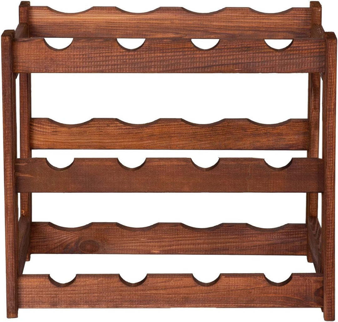 Weinregal Holz 12 Flaschen Braun 44x38x25 cm Wine Rack Regal Flaschenregal Weinflaschenregal Getränk