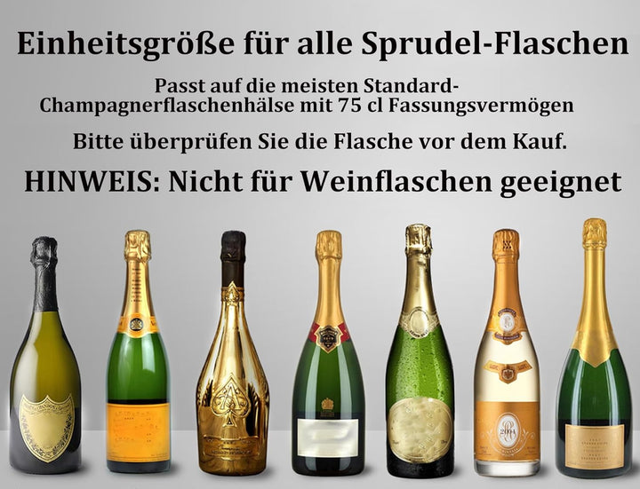3 Stück Sektverschluss, Champagner Verschluss, Sektflaschenverschluss, Flaschenverschluss Auslaufsic