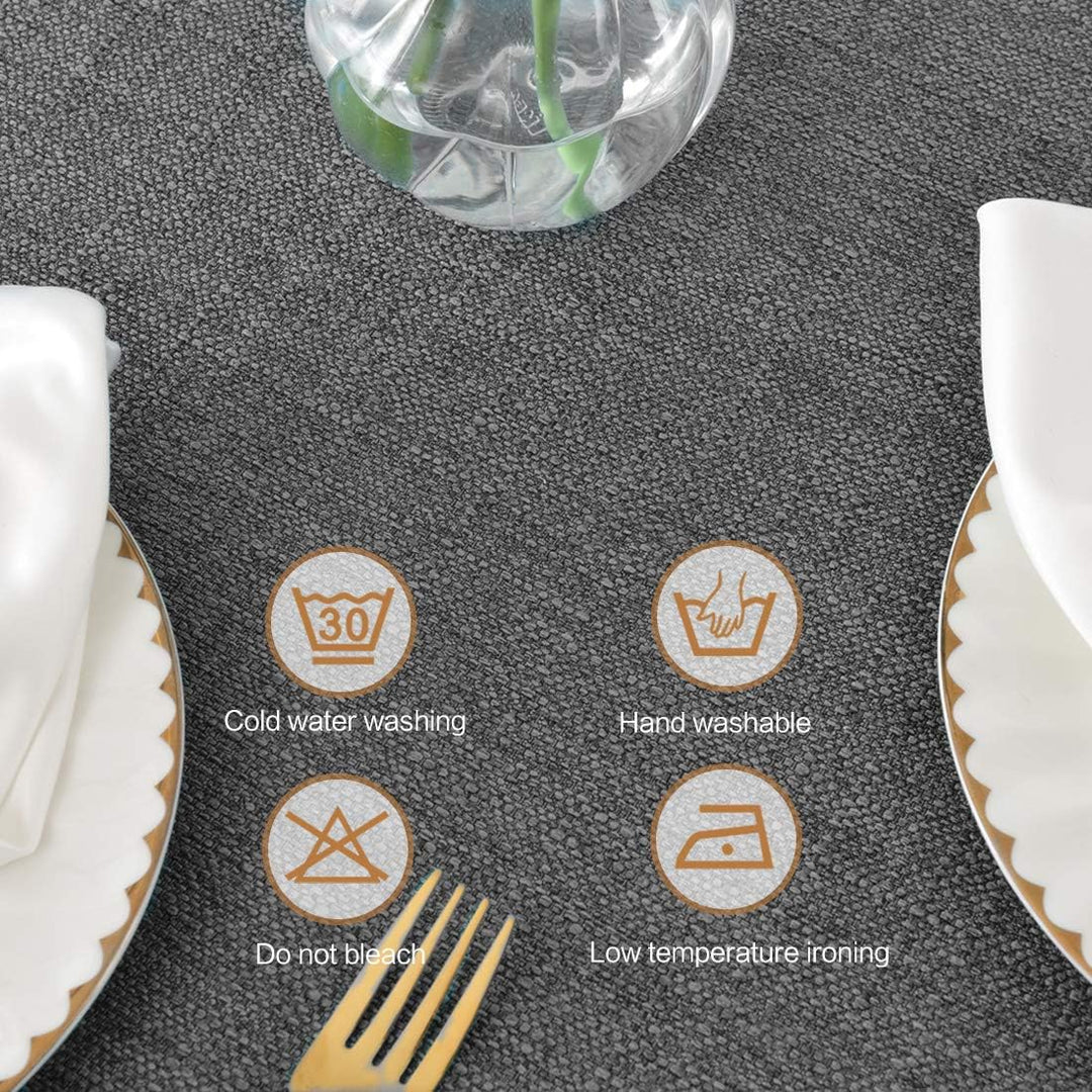 WAITER TREE Tischdecke leinen Hochwertig Abwaschbar Tischtuch Pflegeleichte Tuch Leinenoptik Wasserd