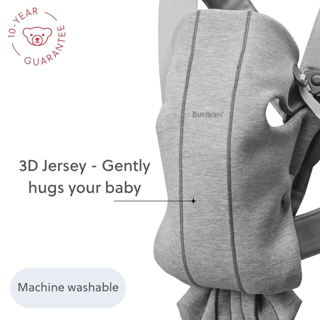 BABYBJÖRN Babytrage Mini, 3D Jersey, Hellgrau 3D-Jersey hellgrau, 3D-Jersey hellgrau