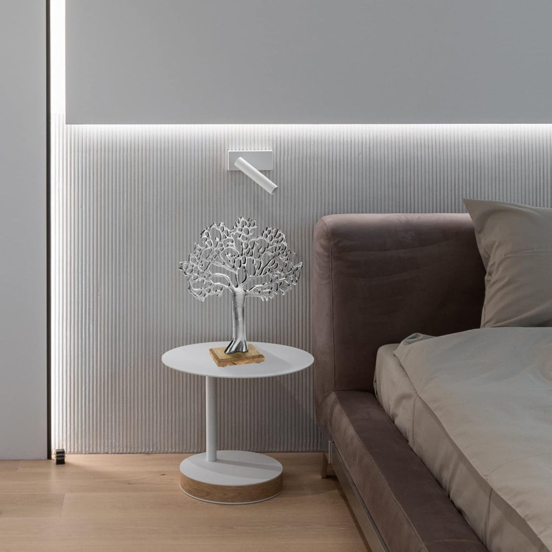 com-four® Deko-Aufsteller Baum XL - Metall-Baum auf Holzsockel - Deko-Baum aus Metall zum Hinstellen