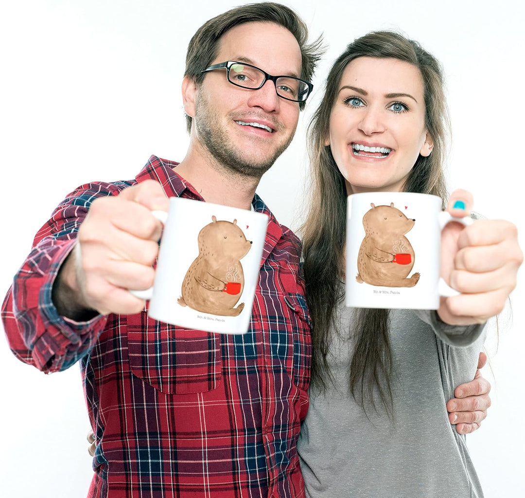 Mr. & Mrs. Panda Plastikbecher Bär Kaffee - Geschenk, Bären, Kindertasse, Haferl, Camping Tasse, Mot