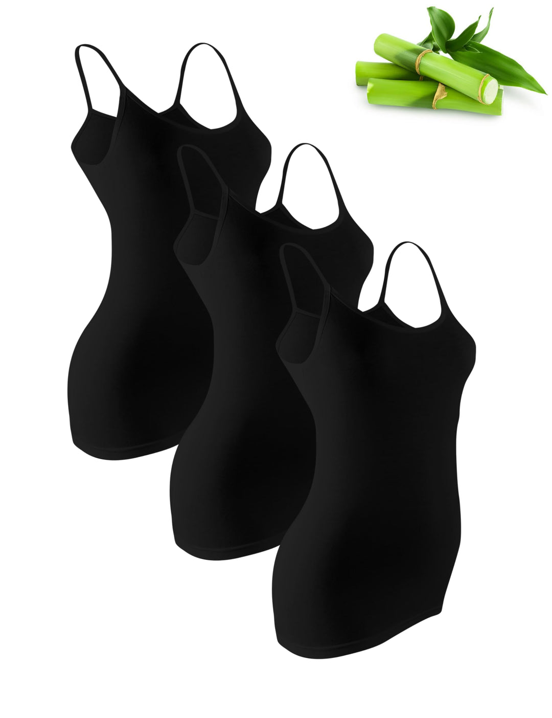 3er-Pack Unterhemden Damen, Spaghettiträger Top Damen, Premium Bambus Unterhemd Damen, Luftiges und