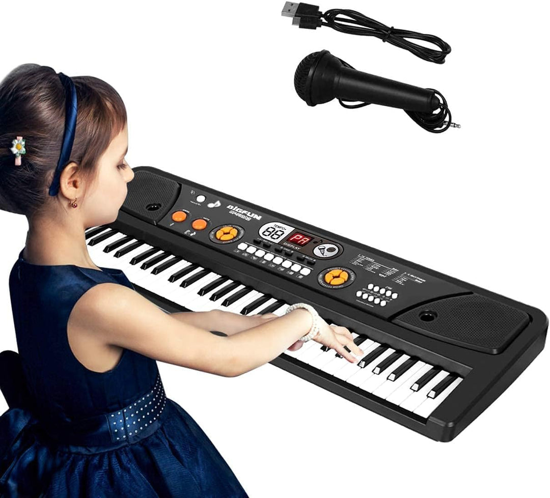 Shayson 61 Tasten Keyboard für Kinder ab 6 7 8 9 10 11 12 Jahren, Elektronische Klavier mit Mikrofon