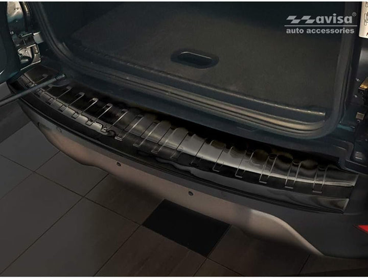 Avisa Schwarz Edelstahl Heckstossstangenschutz kompatibel mit Ford Ecosport II Facelift 2017- inkl.