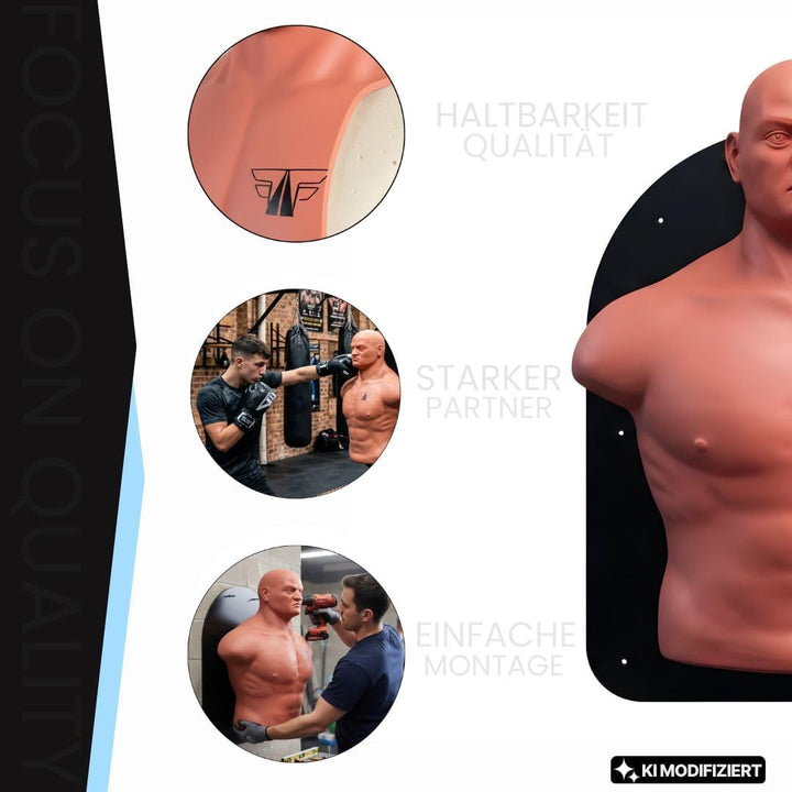 FOX-FIGHT Wand Box Dummy | Wandschlagpolster Punching Boxdummy Boxpuppe Boxing Man Trainingsdummy na