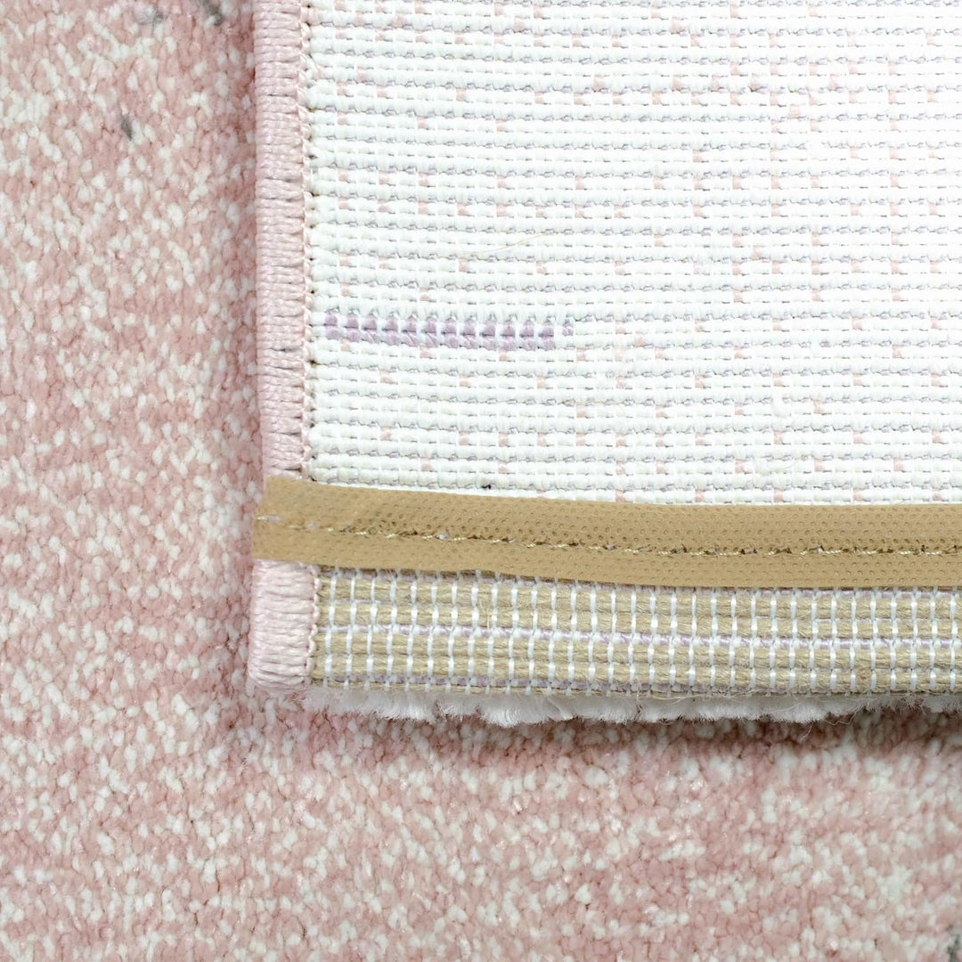 Teppich-Traum moderner Wohnzimmerteppich abstraktes Muster gestreift grau rosa grün - pflegeleicht G