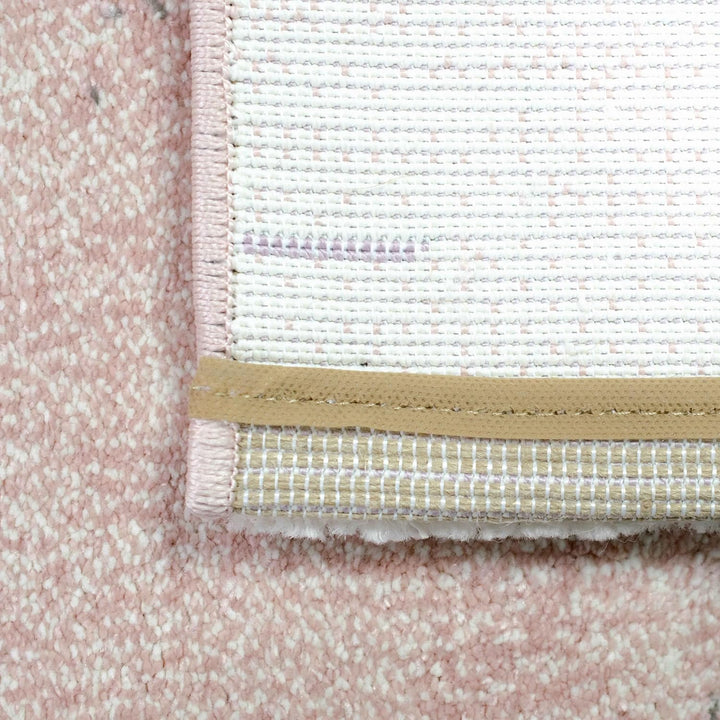 Teppich-Traum moderner Wohnzimmerteppich abstraktes Muster gestreift grau rosa grün - pflegeleicht G