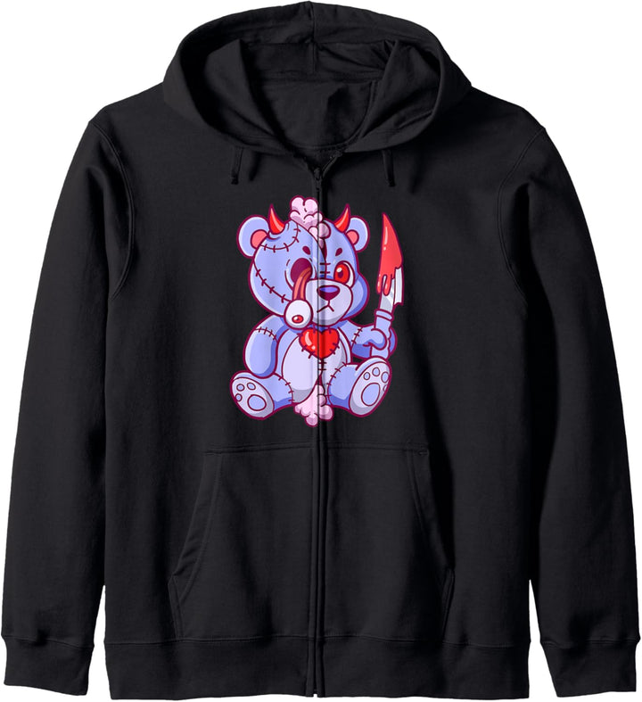 Teddy Pastell Goth Soft Grunge Kawaii Kapuzenjacke