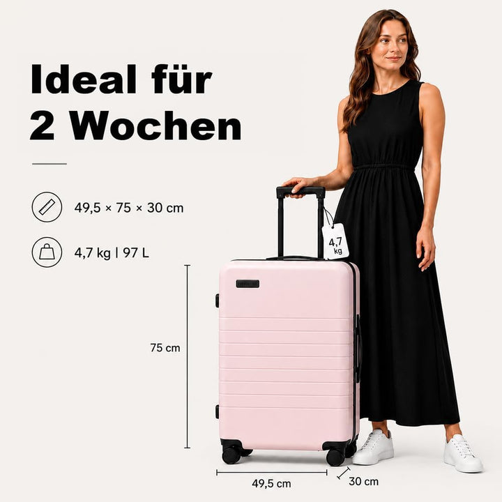 ETERNITIVE E3 Pro Kofferset 2-teilig Handgepäck + L Hartschale PC Pink | Handgepäck 33 L + Large 97