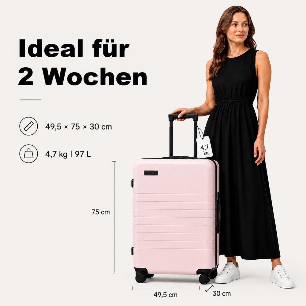 ETERNITIVE E3 Pro Kofferset 3-teilig S-M-L USB Hartschale PC Pink Rosa Pro Kofferset 3-tlg. (S+M+L),
