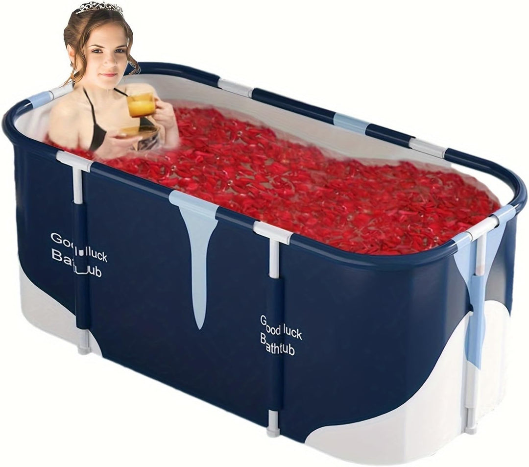 Faltbare Badewanne 140 cm, 6-lagige Isolierung, Ablauf unten/seitlich, inkl. aufblasbare Kissen - fü