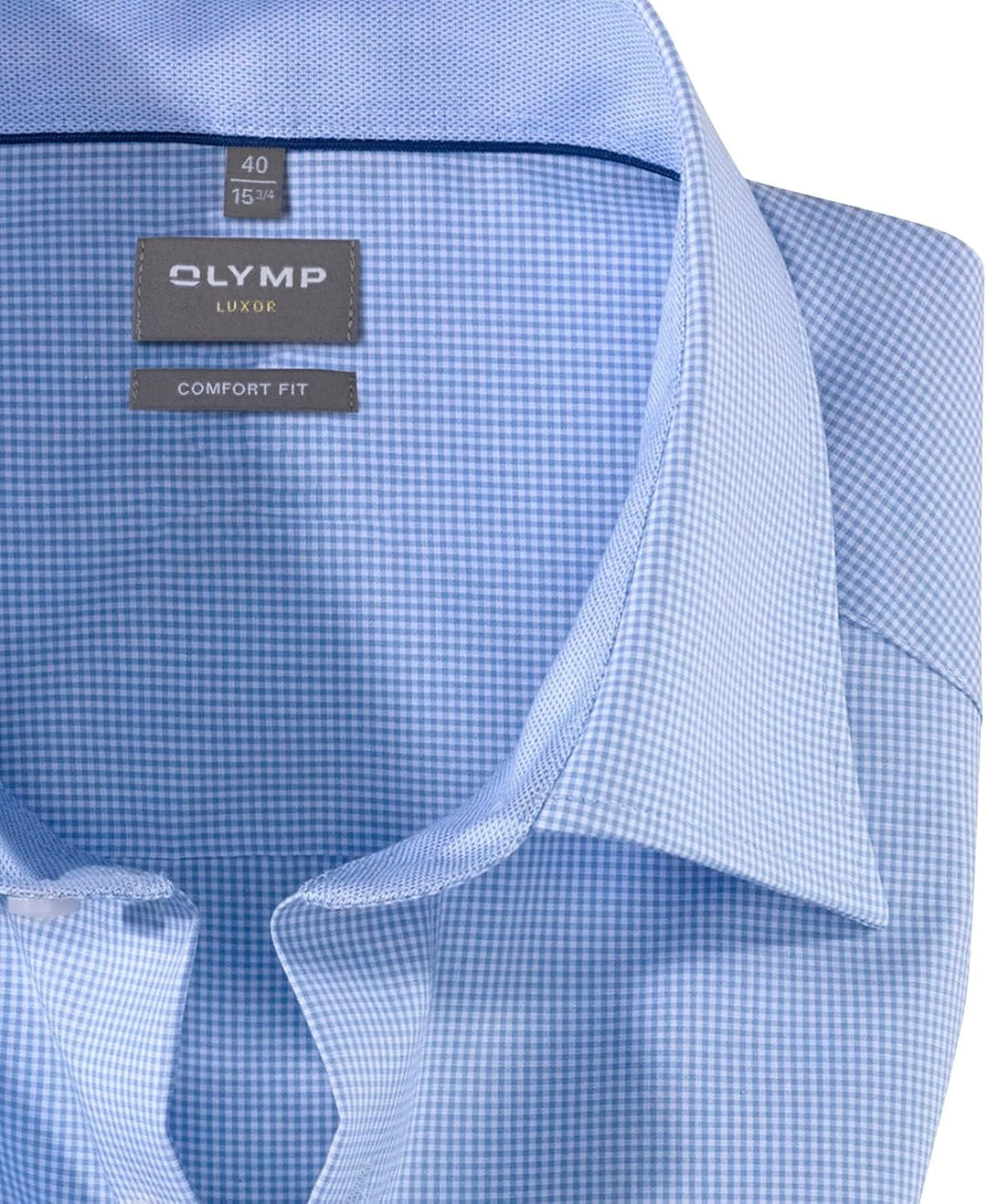 OLYMP Luxor comfort fit Hemd Langarm Karo 39 Bleu 11, 39 Bleu 11