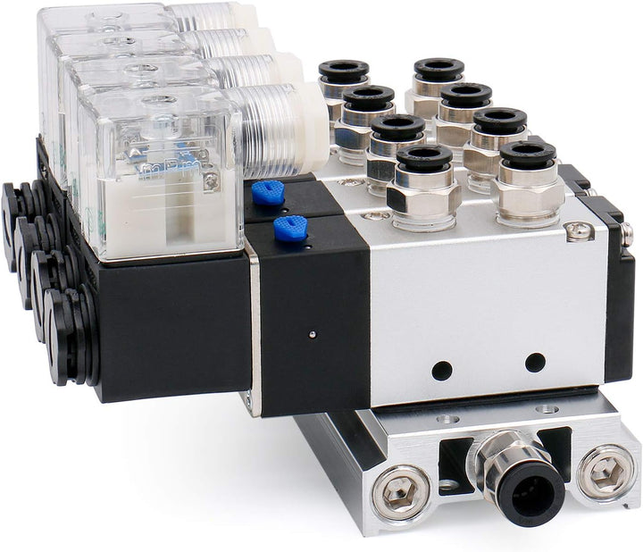 Heschen Elektrisches pneumatisches 4 Magnetventil 4V210-08 DC 24 V PT1/4 5-Wege 2 Positionen Krümmer