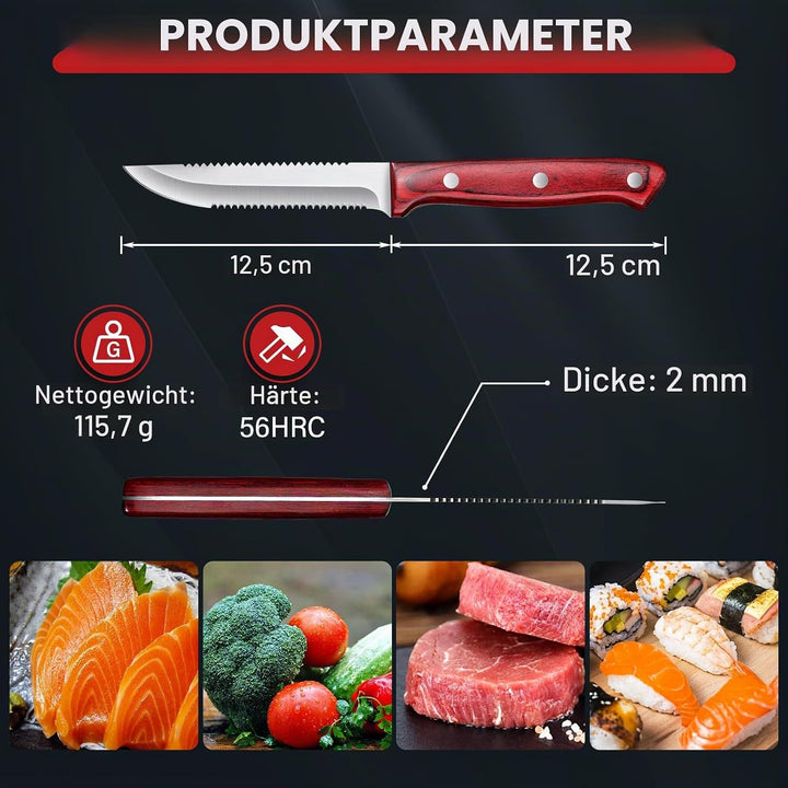 TAN REN Filitiermesser Fisch Scharf, 12.5 CM Profi Filetiermesser Fisch, Edelstahl Filetiermesser Fl