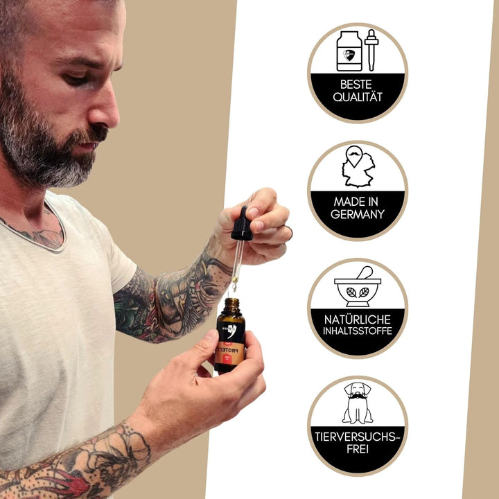 GØLD´s Bartöl Herren Protect aus Arganöl I 6 Monate Vorteilspack I Bartöl für weichen Bart I Bart Öl