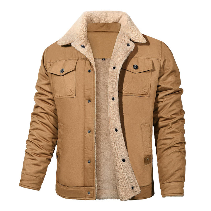 Voqeen Winterjacke Herren Fleece Gefüttert Cargo Jacke Warme Herren Fliegerjacke Militär Winddichte