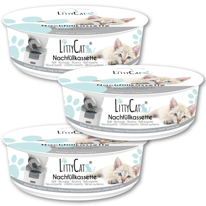 Littycat Nachfüllkassetten für Littycat Katzenstreuentsorgungseimer - 3er Pack