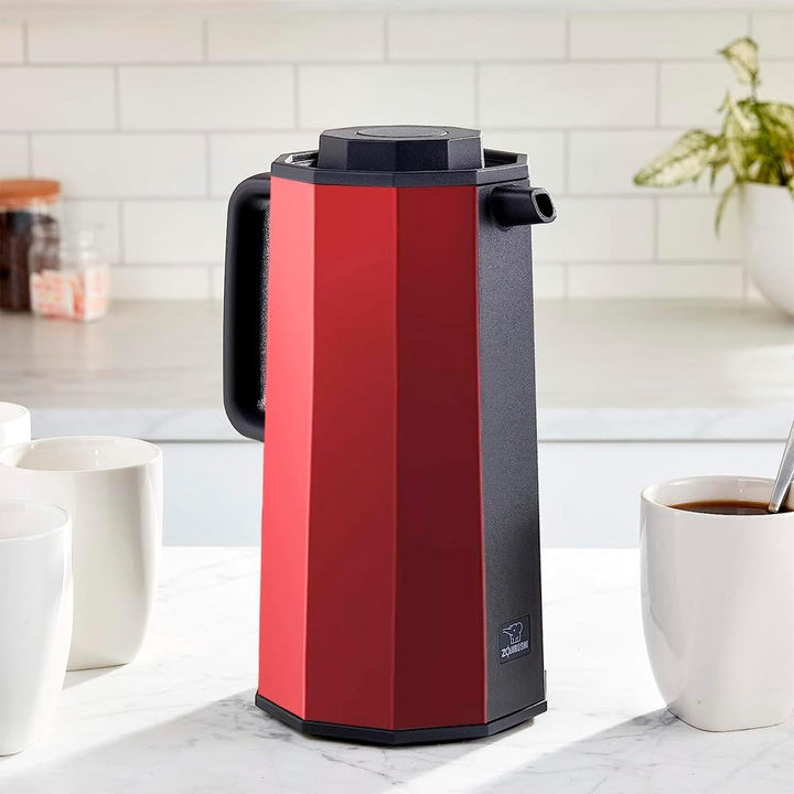 Zojirushi AH-EAE10RA Glas-Vakuumkaraffe, 1,0 Liter, rot 1.0 Liter Rot, 1.0 Liter Rot