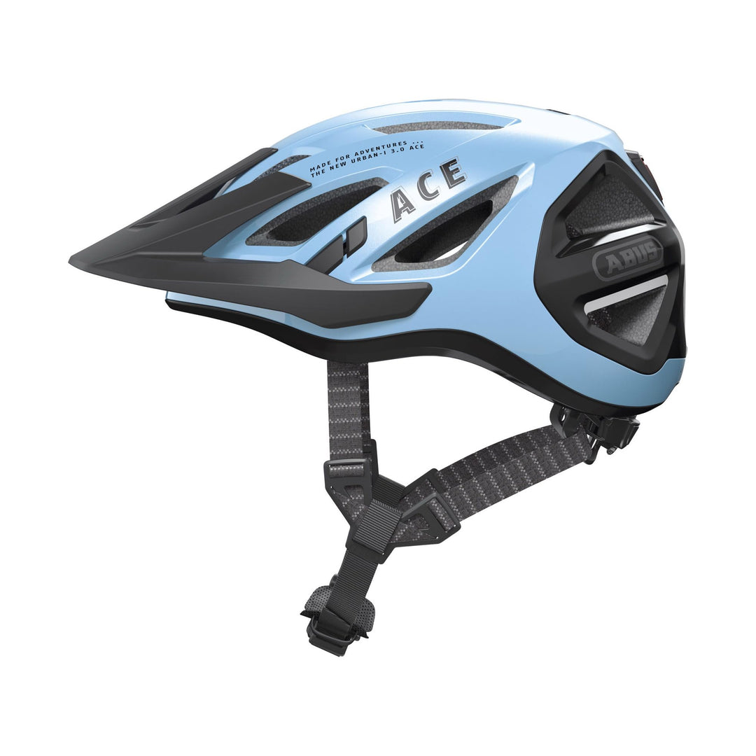 ABUS Stadthelm Urban-I 3.0 ACE - sportlicher Fahrradhelm mit LED-Rücklicht, verlängertem Schirm und