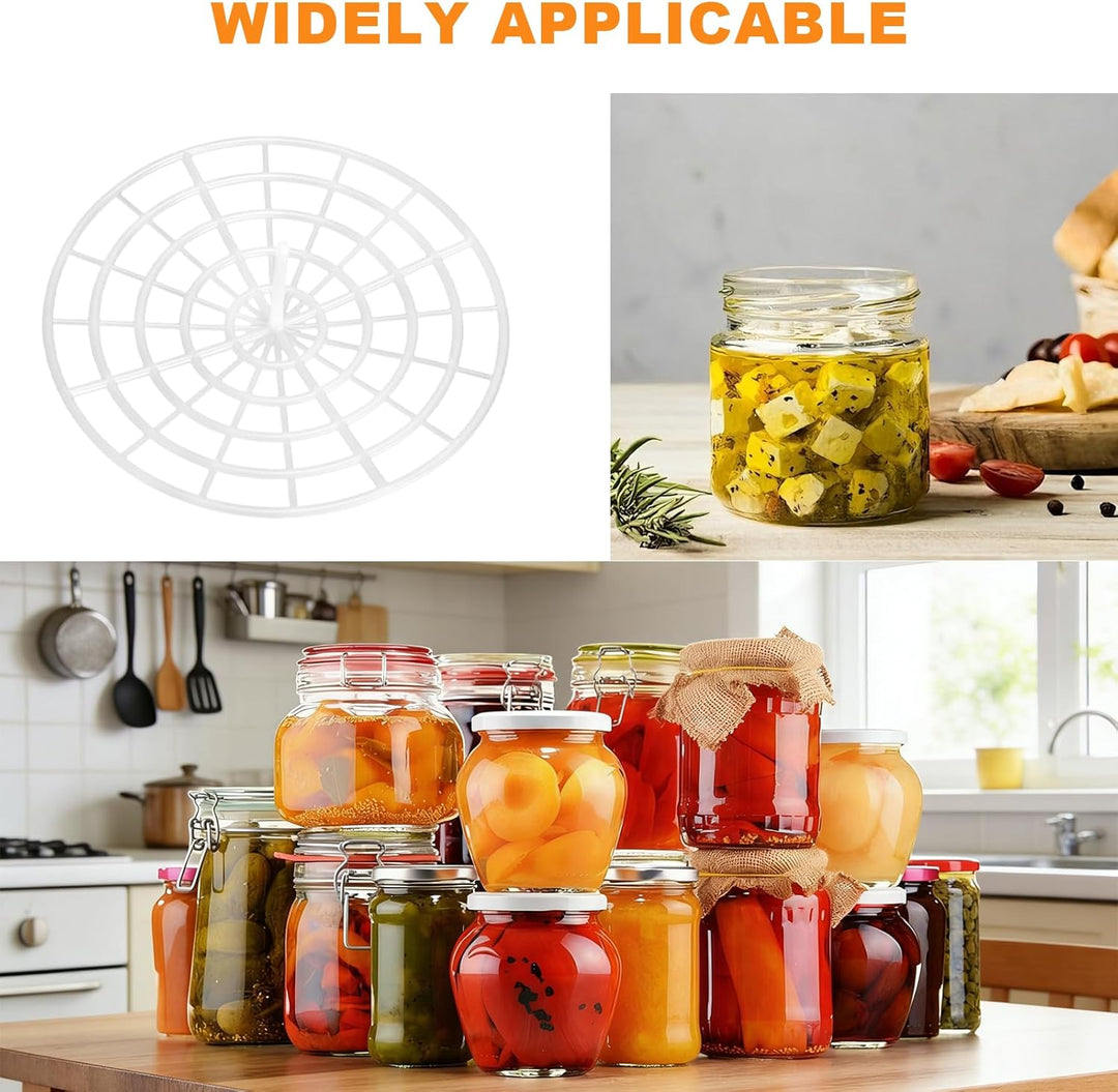 5 Pcs Fermentiergitter mit Halterung, Fermentiergewichte für Verhindern Lebensmittel mit Luft in Kon