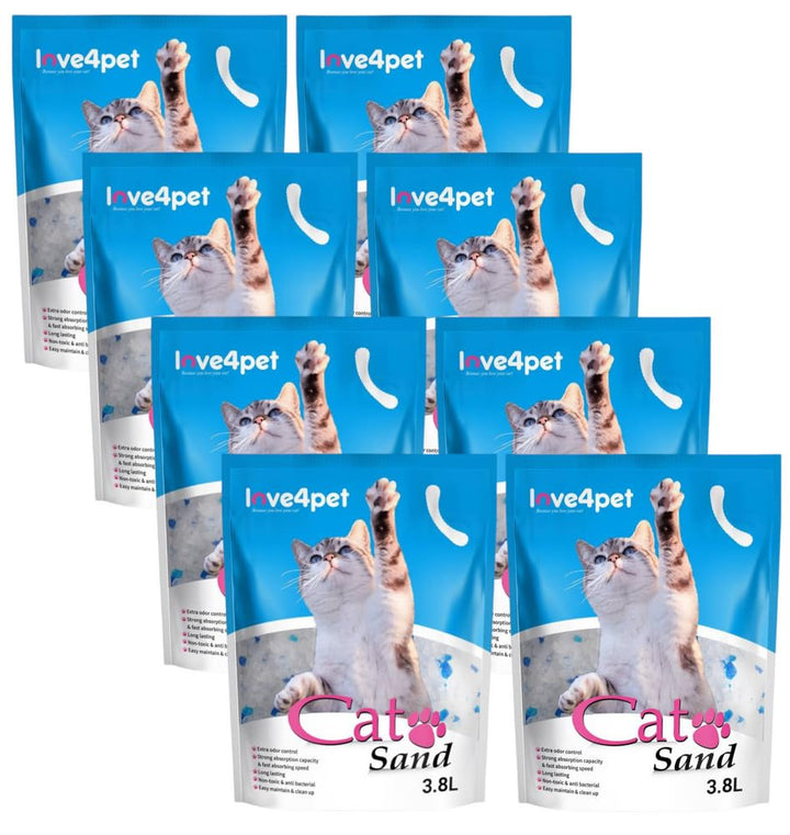 Cat Sand Katzenstreu aus Silikon 3,8L (8x3,8L (11,6 kg)) 8x3,8L ( 11,6 kg ), 8x3,8L ( 11,6 kg )