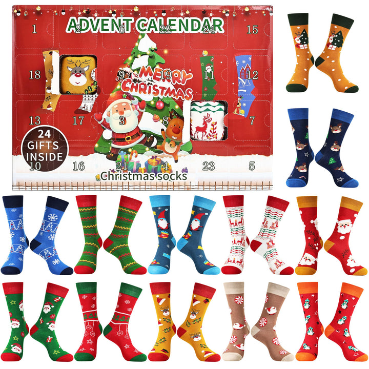 Jeasona Adventskalender 2025 Frauen/Männer Adventskalender Socken Damen/Herren 39-42 Mehrfarbig-9950