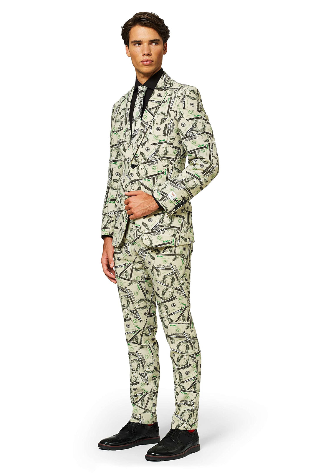 OppoSuits Lustige Abschlussball Anzüge für Herren - Komplettes Set: Jackett, Hose und Krawatte , Meh
