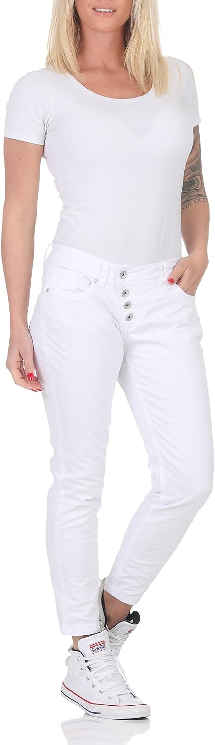 Buena Vista Jeans Hosen Damen - Malibu 7/8 - Beinabschluss gesäumt - Stretch Twill - White - Gr. S