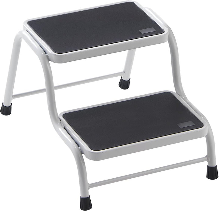eurokraft | Basic | Stahlrohr-Tritt | Tragfähigkeit 150 kg | 2 Stufen