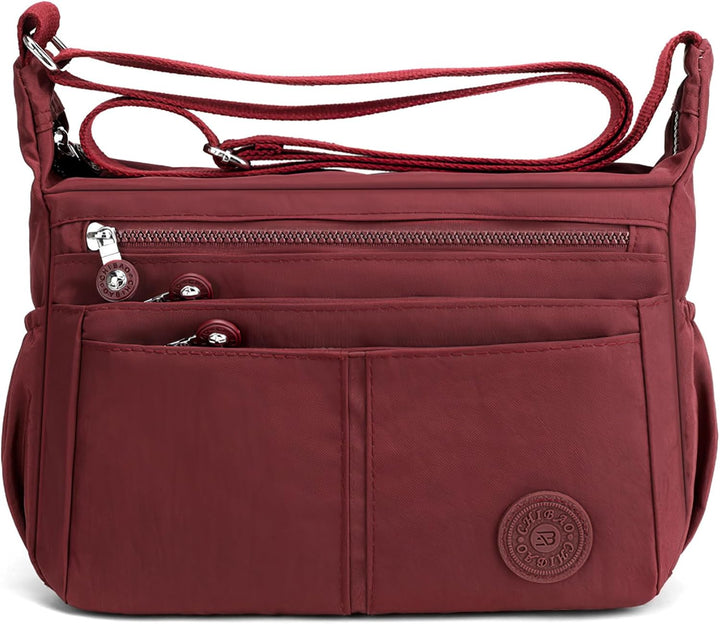 DIRRONA Beiläufig Damen Umhängetasche Multi Pocket Crossbody Bag Mittelgrosse Umhängetasche Aus Nylo
