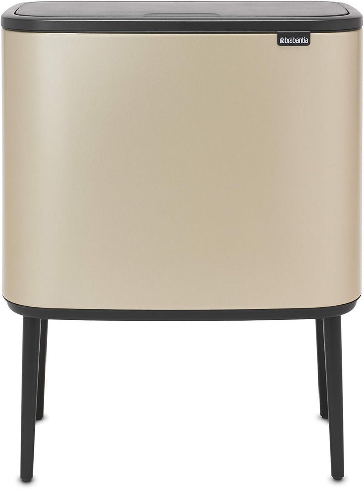 Brabantia Bo Touch Mülleimer Recycling, Metallic Gold, 11 + 23L 2 Inneneimer (11 + 23L) Champagne, 2