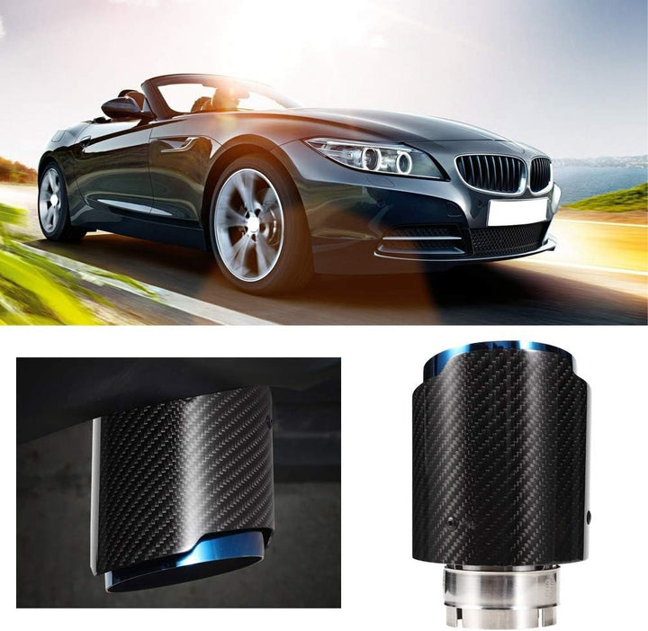 Auto hinten Auspuff blenden schwarz, Carbon Fiber Glossy Auto gerade Auspuffrohr hinten Spitze Schwa