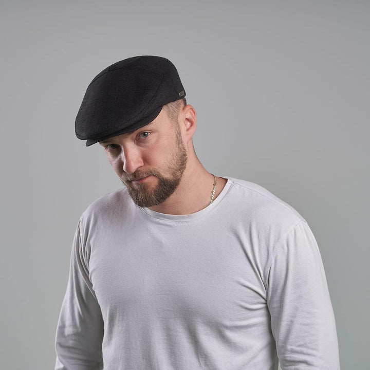 Sterkowski Modell Swede | 100% Naturleinen Schiebermütze für Herren und Frauen | Super Leicht Sommer