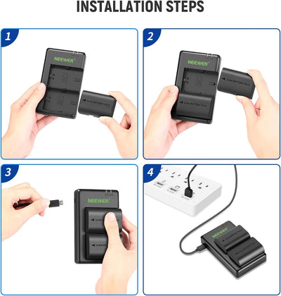 NEEWER Ersatz-Akku LP-E6NH wiederaufladbares Akku-Ladegerät kompatibel mit Canon EOS R7, EOS R5, EOS