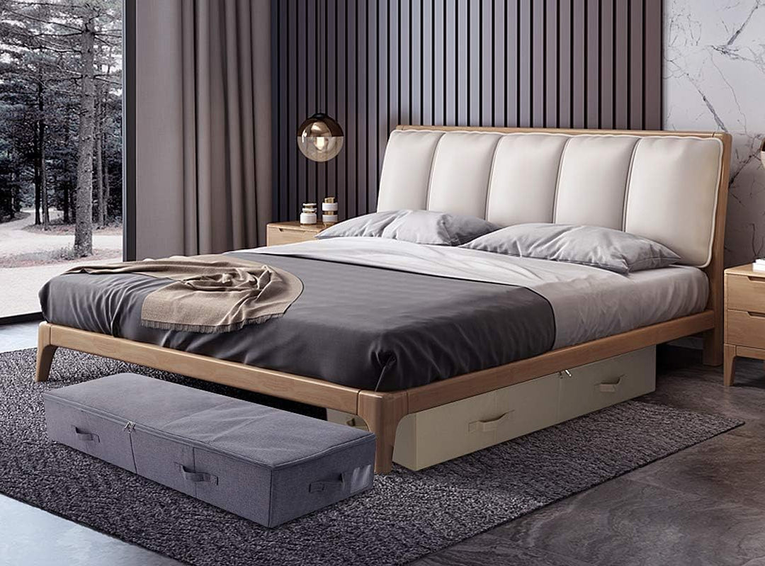 2er-Pack, 100X 43X 18cm, 3-seitiger Reissverschluss Unterbett, Kleiderschrank Kleidung, Schuhe Aufbe